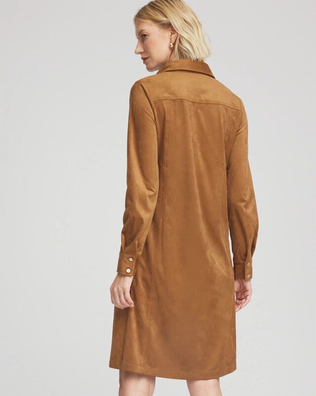 Faux Suede Shirtdress - image 3